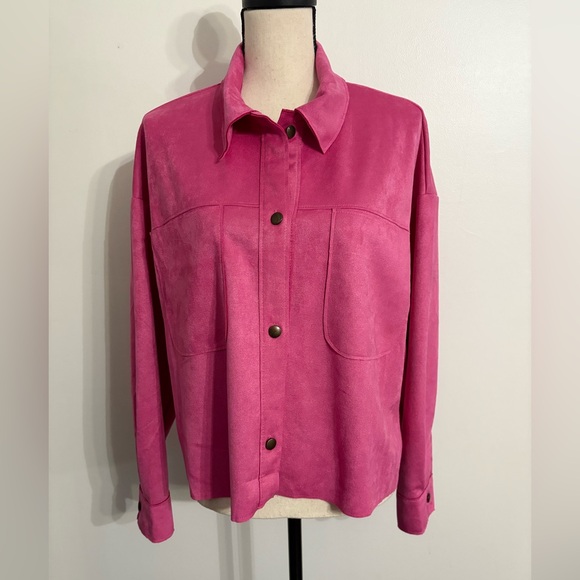 Moa Moa Pink Utility Jacket NWOT size large - Picture 1 of 5